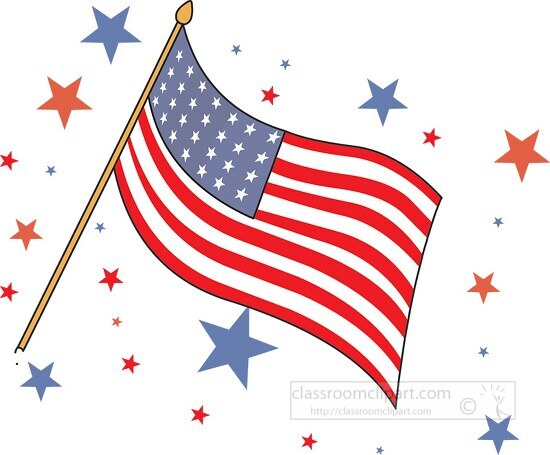 american flag clipart